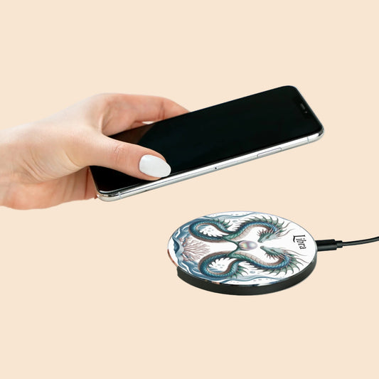 Libra Dragon Wireless Charger - Zodiac Dragon Fantasy Qi Charging Pad, Libra Birthday Gift for Dragon Lovers and Astrology Fans