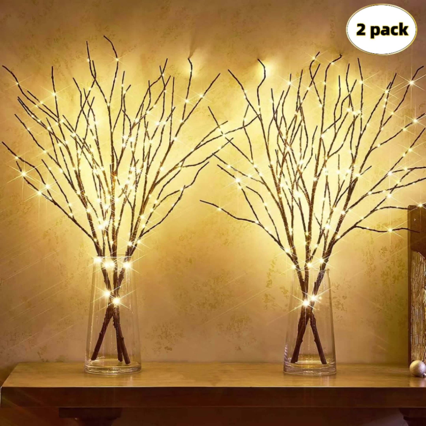 Artificial Tree Branch LED Lights — Set of 2 | Vase Filler Decorative Lights