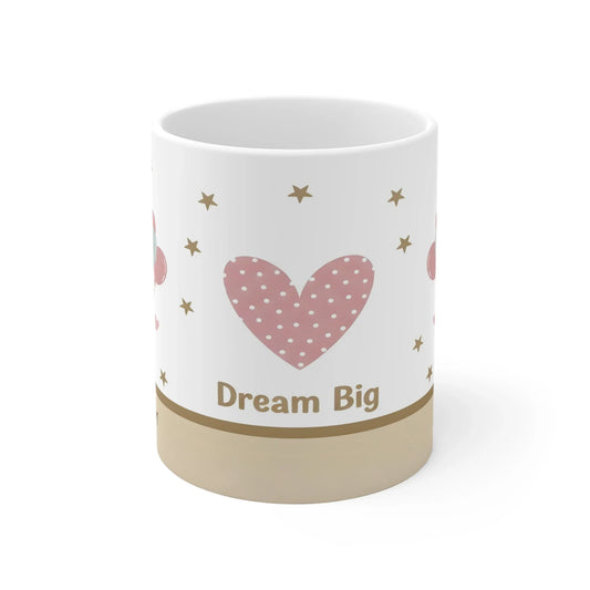 Dream Big Teddy Bear Mug - Personalized Name Gift - Dream Dragons