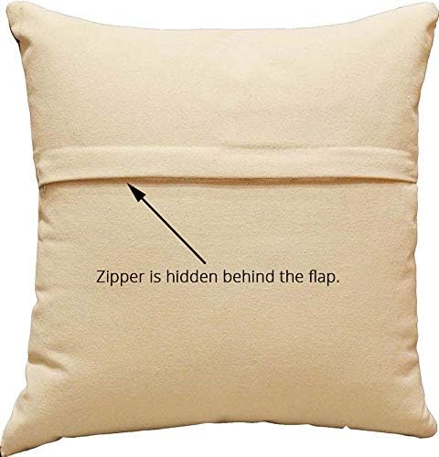 Beige throw pillow cover back with hidden zipper flap