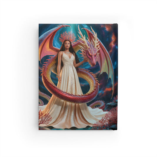 Fantasy journal cover featuring a dragon and moon-themed art