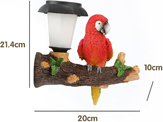 Parrot Solar Hanging Garden Statue with Lantern - Outdoor Fence Decor
