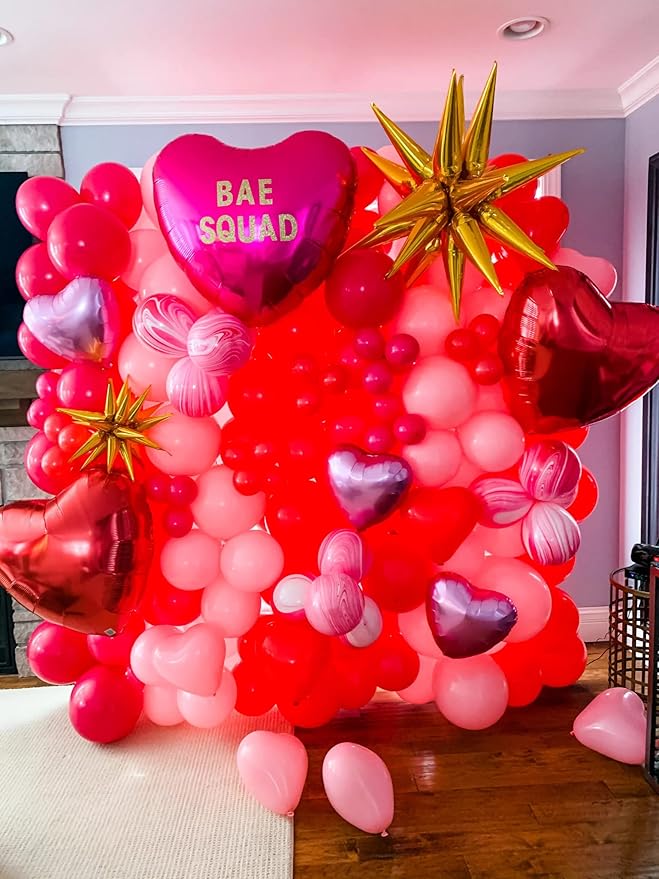 Hot Pink Balloon Garland Kit – 130pcs | 4 Sizes 5" 10" 12" 18" Natural Latex | Bold Birthday Valentine's Day Bachelorette Party Decorations