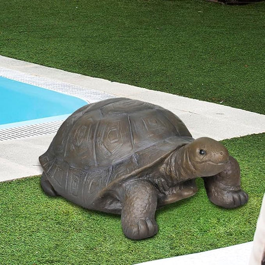 Large Turtle Garden Statue - Fiber Reinforced Concrete Tortoise Sculpture for Lawn, Yard, Garden, Patio, and Outdoor Decor