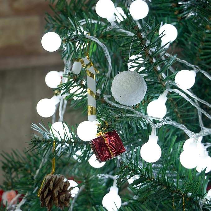 Pure White Globe String Lights – 33ft 100 LED | IP44 Waterproof | Remote Dimmer Timer 8 Modes | Indoor Outdoor Party Wedding Garden Christmas