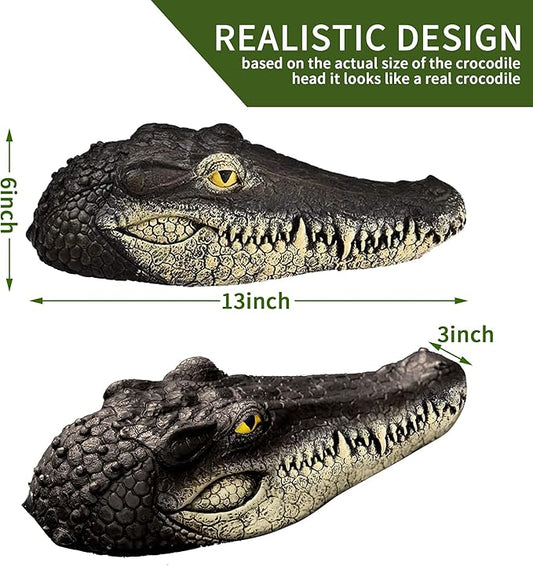 Floating Alligator Head Decoy for Pool and Pond - Resin Outdoor Water Decor