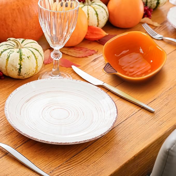 Fall Pumpkin Ceramic Ramekins, 6 oz, Set of 8 – Oven-Safe Mini Crème Brûlée & Baking Dishes for Dips, Sauces, Condiments & Snacks