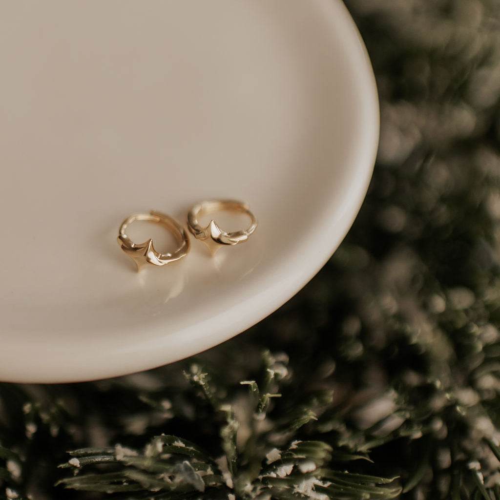 Beth Star Gold Vermeil Huggie Hoop Earrings