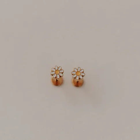 Carolina Daisy Titanium Flat Back Stud Earrings – Pair