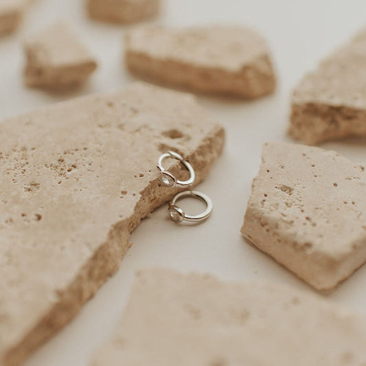Aspen Oval Cubic Zirconia Huggie Hoop Earrings