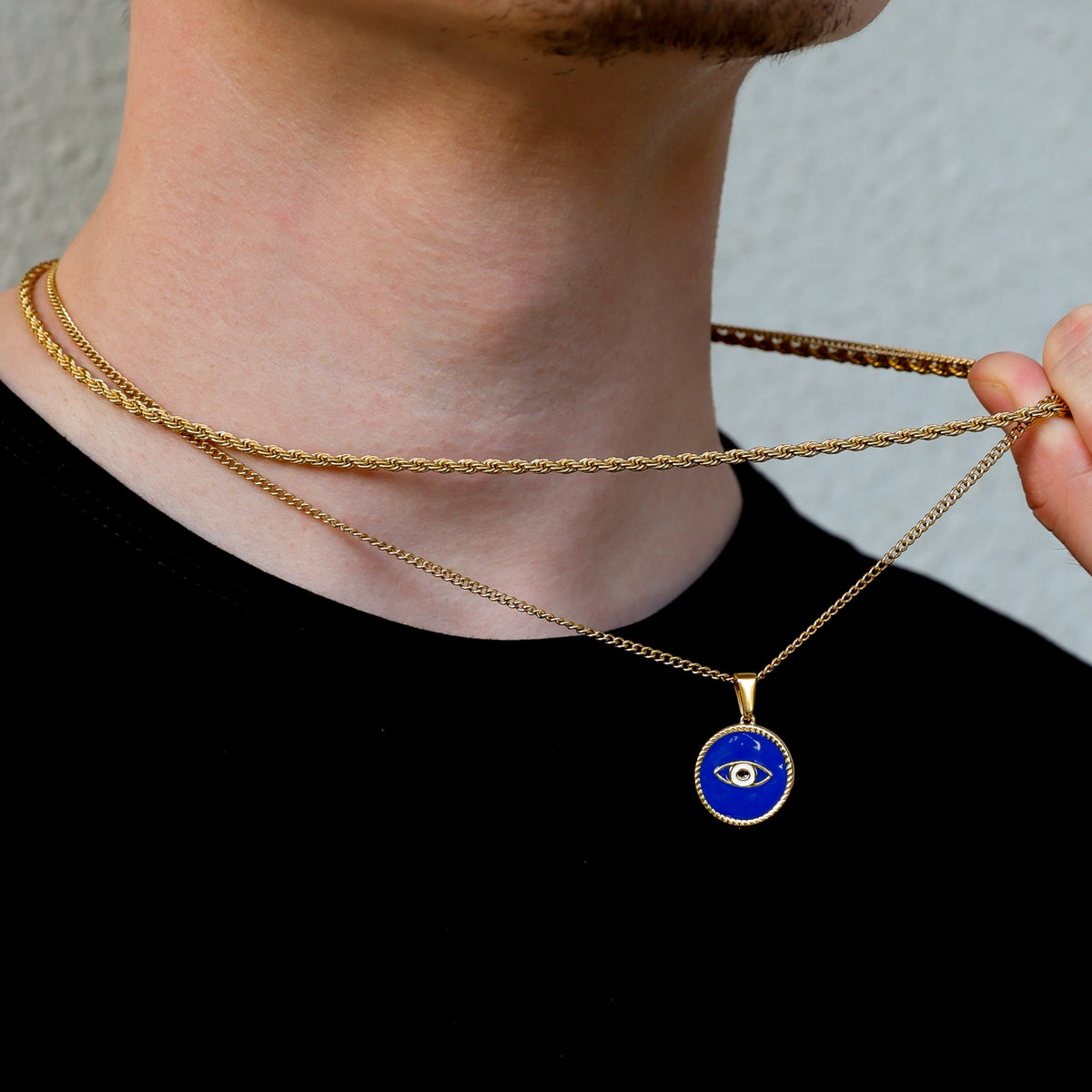 Evil Eye Enamel Gold Pendant