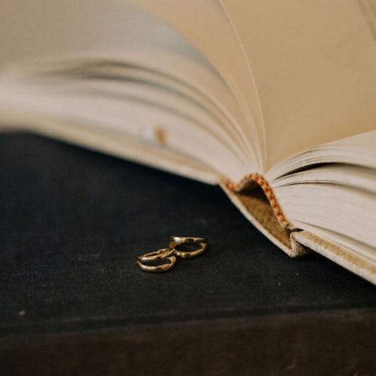 Sadie gold double-band hoop earrings, shown as a pair