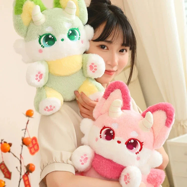 Kawaii Pastel Fantasy Fox Plushie – Soft Fairytale Stuffed Animal | 35cm & 50cm