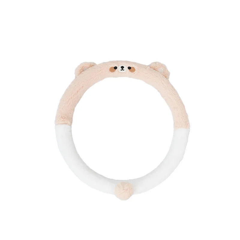 Kawaii Plush Bear Car Seat Accessories – Cute Headrest, Backrest & Pad Options