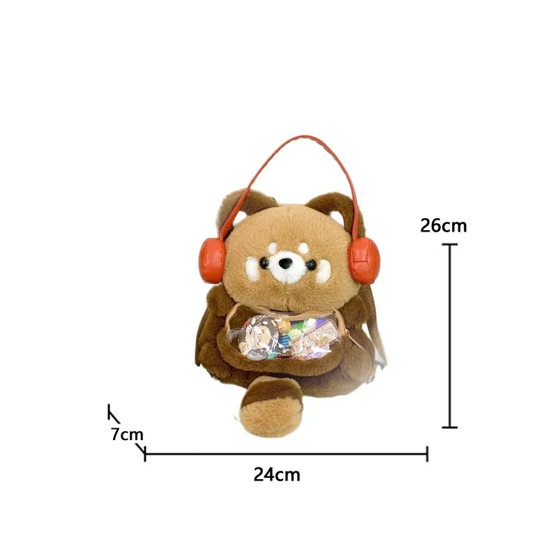 Kawaii Red Panda Plush Backpack | Soft Animal Mini Backpack