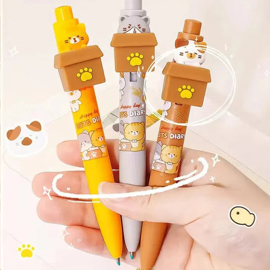Kawaii Peek-a-Boo Cat Gel Pens | Cute Stationery Gift