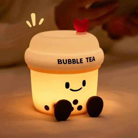 Kawaii Bubble Tea Night Light – Cute LED Boba Lamp | USB Rechargeable | Desk & Bedroom Decor