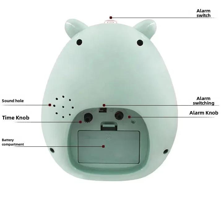 Kawaii Hamster Alarm Clock with Night Light | Kids Bedside Decor