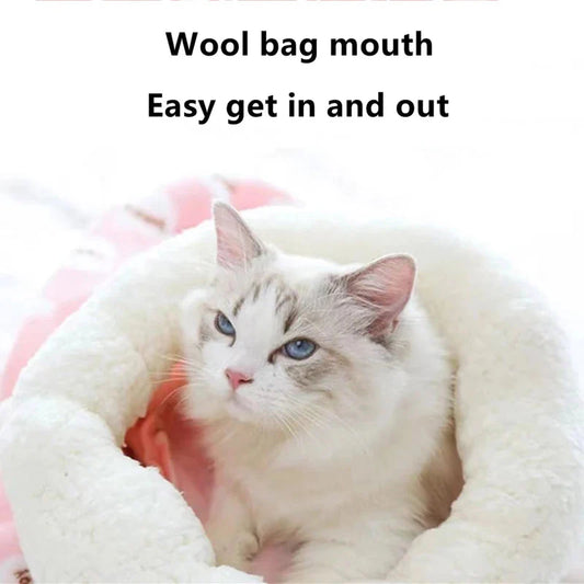 Autumn Winter Cat Kennel – Closed Cozy Sleeping Bag for Cats