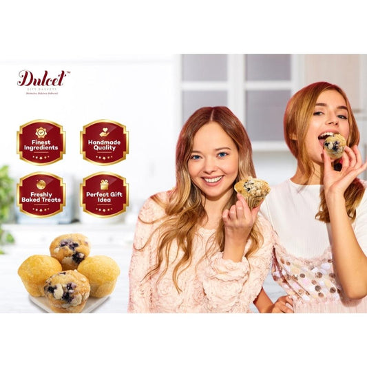 Deluxe Pastry and Tea Gift Set mini muffins and cookies