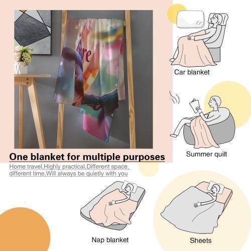 Personalized owl blanket shown as travel car, nap, and sheet option