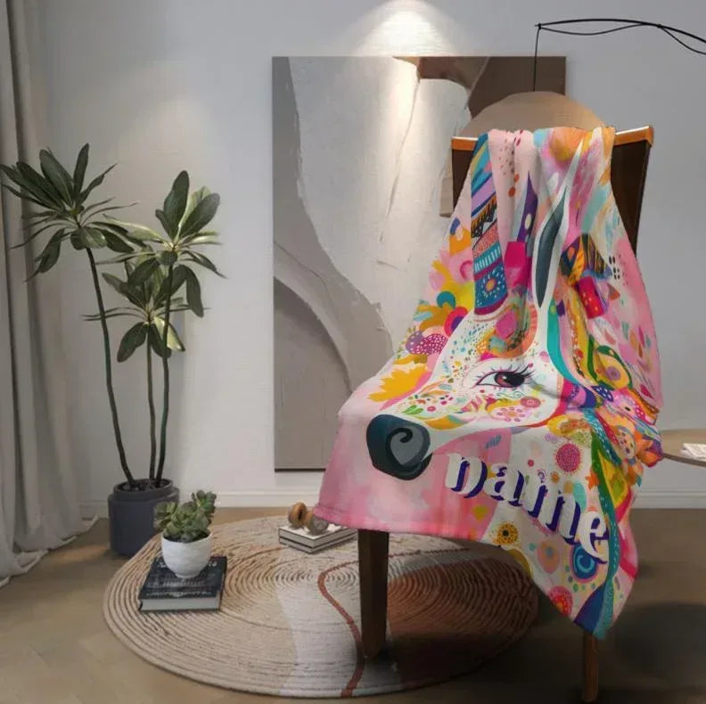 Personalized Unicorn Blanket with Name - Dreamy Soft Fleece Throw for Kids and Adults - Dream Dragons