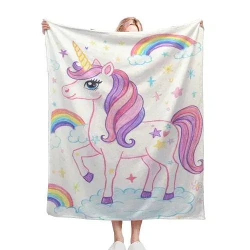 Personalized Picture Photo Blanket: Enchanted Kids Fantasy Fleece Throw - Dream Dragons