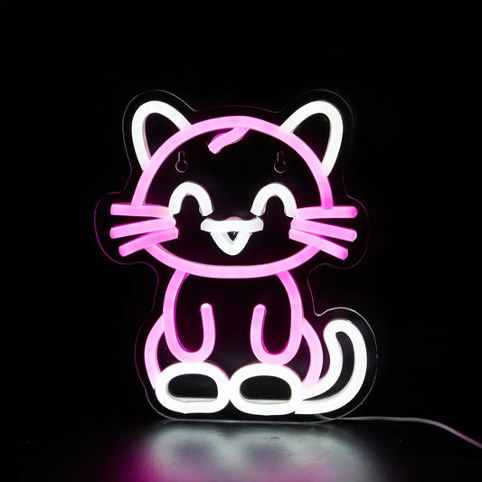 Kawaii Cat Neon Light – Cute LED-Style Room Decor | 5V USB Powered