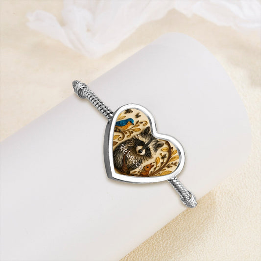 racoon heart name breacelet