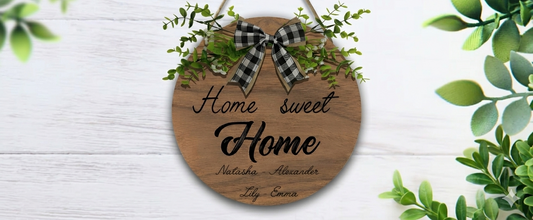 wooden handcrafted home sweet home sign