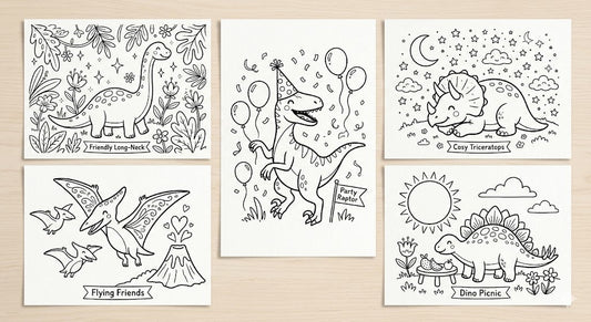 5 Free Printable Dinosaur Coloring Pages for a Rainy Day 🦖