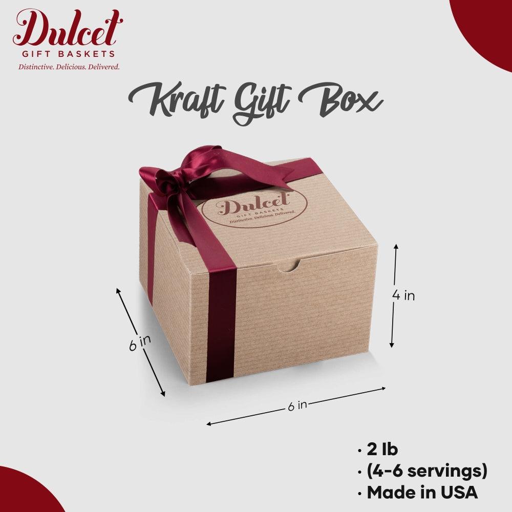 Kraft gift box with red ribbon bow, 2 lb (4–6 servings), made in USA