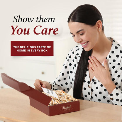 Gift box with “Show them You Care” message text
