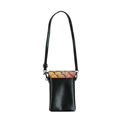 Mermaid Scale Phone Wallet Crossbody – 3D Sculptural Pastel Scale & Floral Relief Print | 7.5” × 4.9” Microfiber | Detachable Strap | Ocean Cottagecore Bag Gift