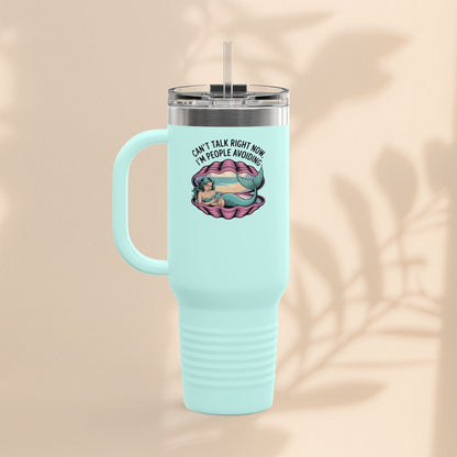 Fun Insulated Travel Mug for Introverts, 40oz People Avoiding Tumbler