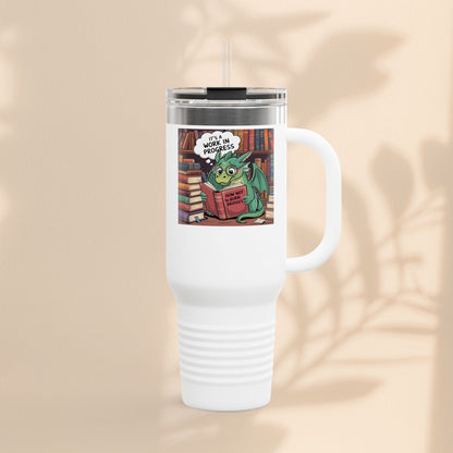 Colorful Insulated Travel Mug, 40oz | How Not To Burn Bridges - It's A Work In Progress - Perfect for Book Lovers, Gifts for Readers
