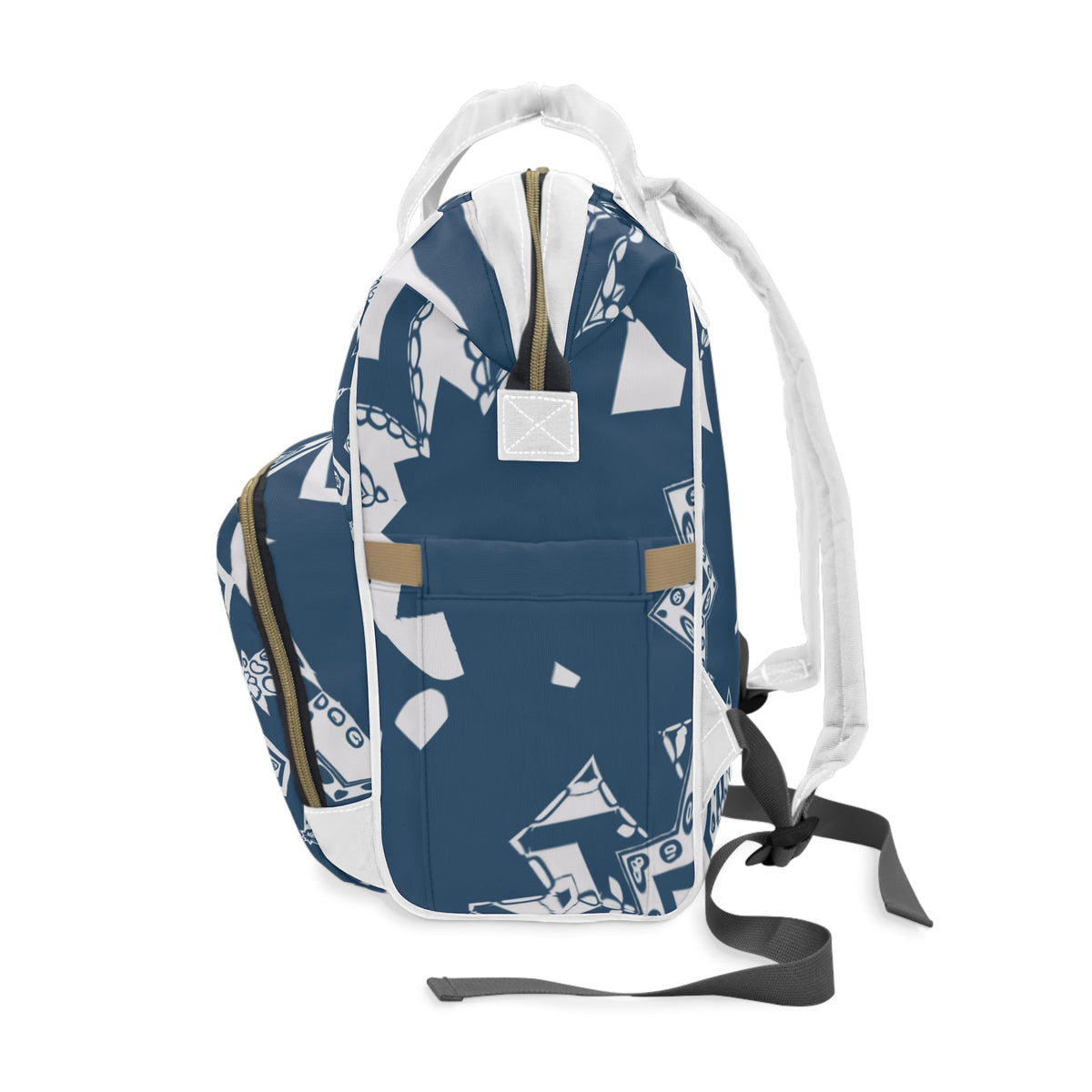 Navy & White Graphic Starburst Diaper Backpack – Converts to Changing Station | Large Capacity Nappy Bag | Modern Unisex Design | Baby Shower Gift
