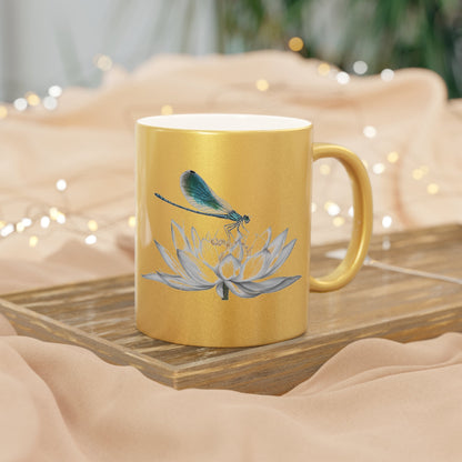 Dragonfly Metallic Mug – Silver or Gold Gift Cup