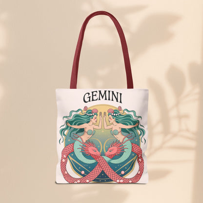 Gemini Zodiac Tote Bag, Astrological Bag, Personalized Gift, Astrology Lover, Horoscope Accessory, Birthday Present