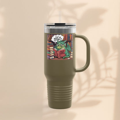 Colorful Insulated Travel Mug, 40oz | How Not To Burn Bridges - It's A Work In Progress - Perfect for Book Lovers, Gifts for Readers