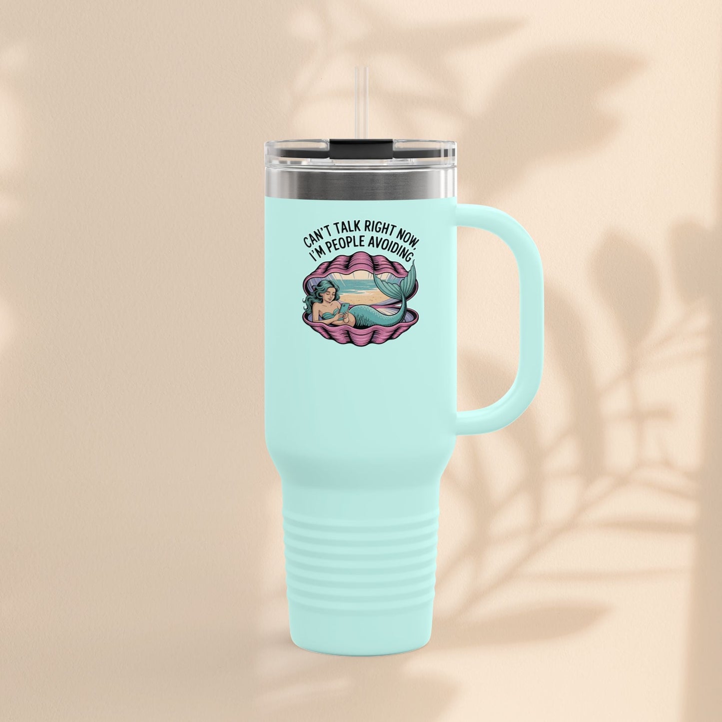 Fun Insulated Travel Mug for Introverts, 40oz People Avoiding Tumbler