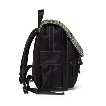 Dragon Scale Backpack - Dark Olive Green Dragon Scale Pattern Oxford Canvas Shoulder Bag, Merman Scale Fantasy Bag for School, Travel, and Daily Carry