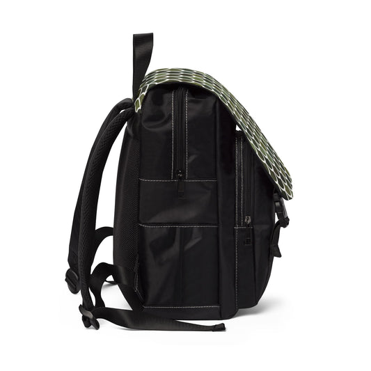 Dragon Scale Backpack - Dark Olive Green Dragon Scale Pattern Oxford Canvas Shoulder Bag, Merman Scale Fantasy Bag for School, Travel, and Daily Carry