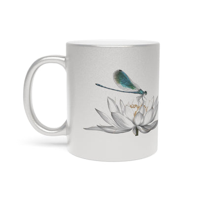 Dragonfly Metallic Mug – Silver or Gold Gift Cup
