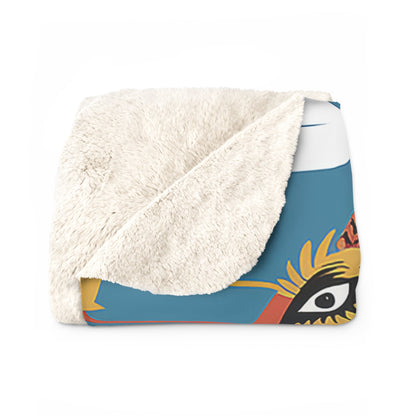 Mexican Dragon Sherpa Fleece Blanket - Folk Art Dragon Throw for Dragon Lovers, 50x60 and 60x80 Plush Sherpa Gift