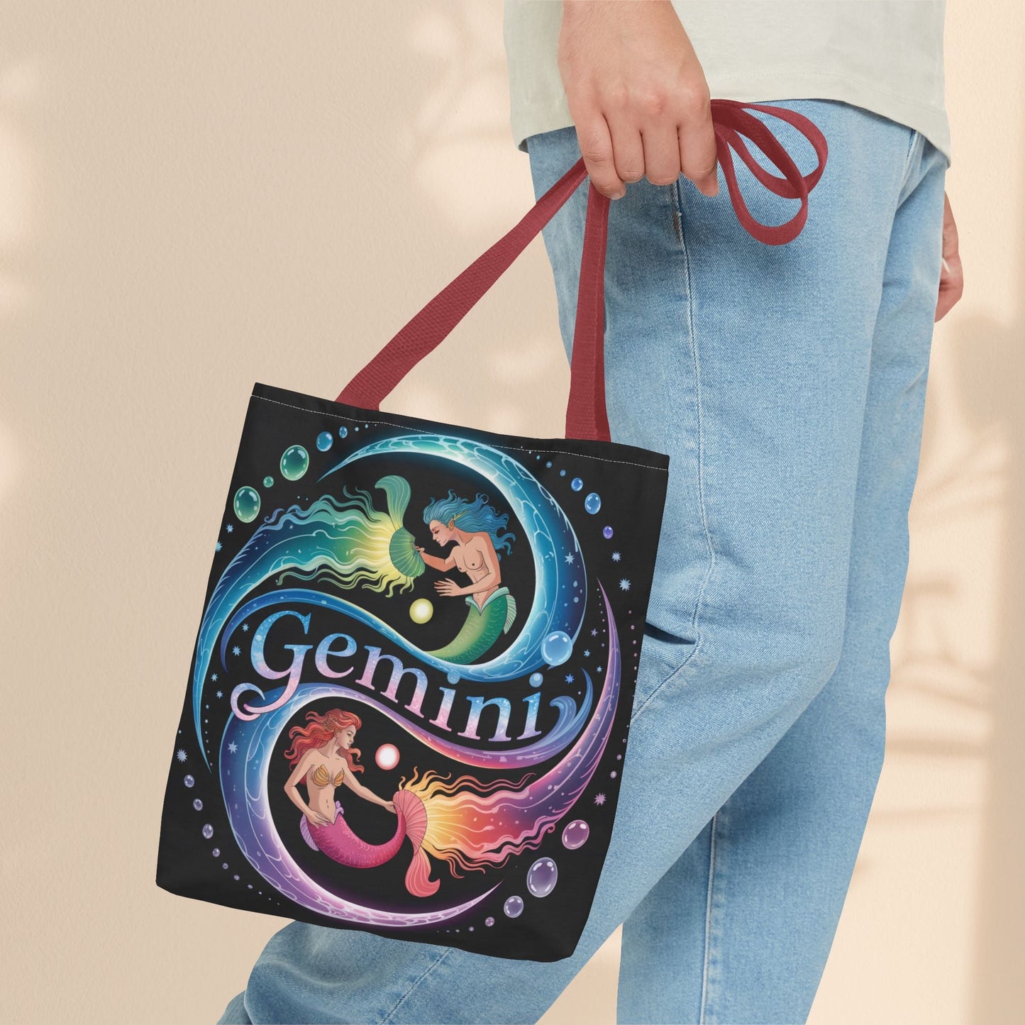 Gemini Zodiac Tote Bag - Colorful Astrology Bag, Gift for Astrology Lovers, AOP Tote for Geminis, Horoscope Design, Birthday Gift
