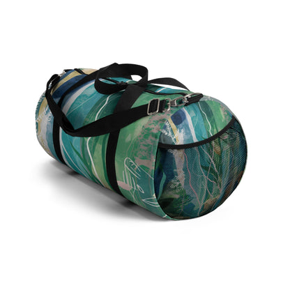 Green Ocean Duffel Bag - Watercolor Underwater Ocean Art Barrel Duffel in Teal, Aqua, and Emerald with Coral and Kelp, Ocean Lover Gift in Small or Large