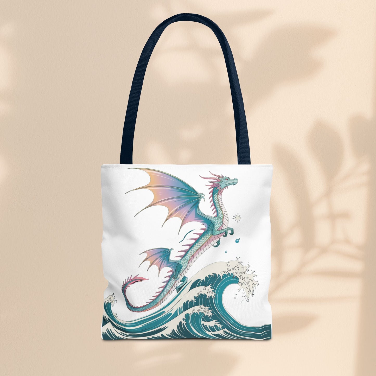 Dragons and Waves Tote Bag, Dragon Lovers Gift