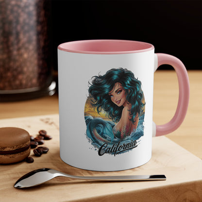California Mermaid 11oz Accent Mug – Coastal Coffee Cup