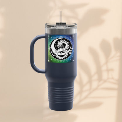 Galaxy Dragon Insulated Travel Mug - 40oz Eco-Friendly Water Bottle, Perfect for Camping, Road Trips, Gifts for Him/Her, Motivational Cup